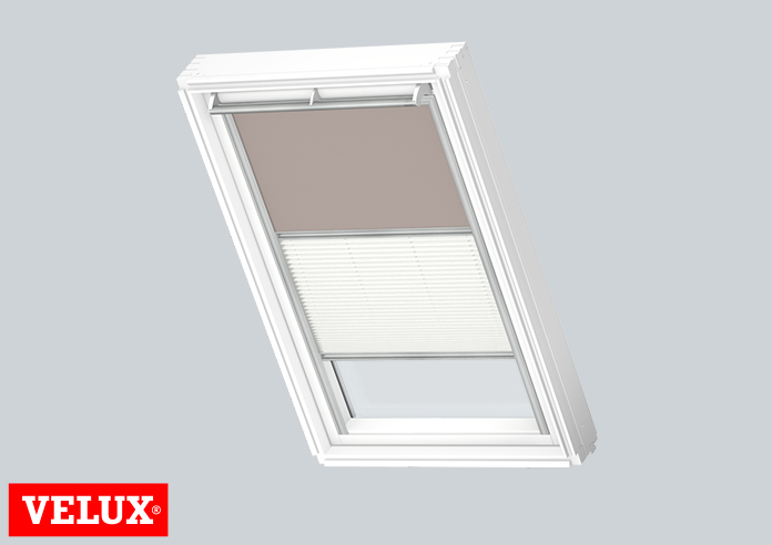 Duo Blind (Blackout), 4580 Light Taupe & 1016 White - VELUX Loft Blind - Image 3